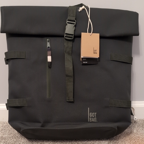 Got Bag Men's Army Green Roll-Top Backpack
